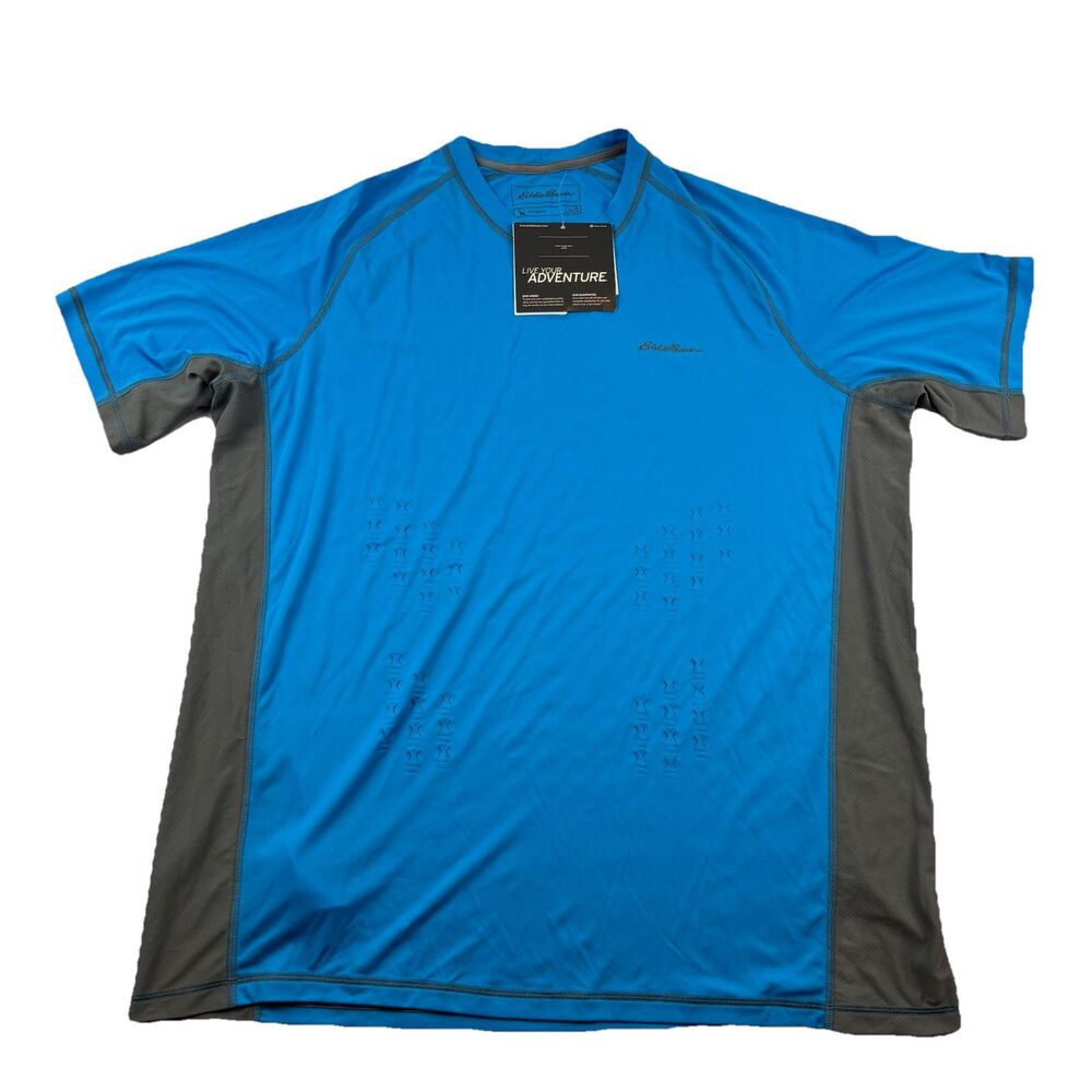 Eddie Bauer Freevent Quantum Short Sleeve Shirt Mens XL Blue Colorbock NWT